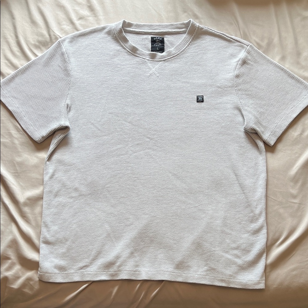 White Short Sleeve Textured T-Shirt